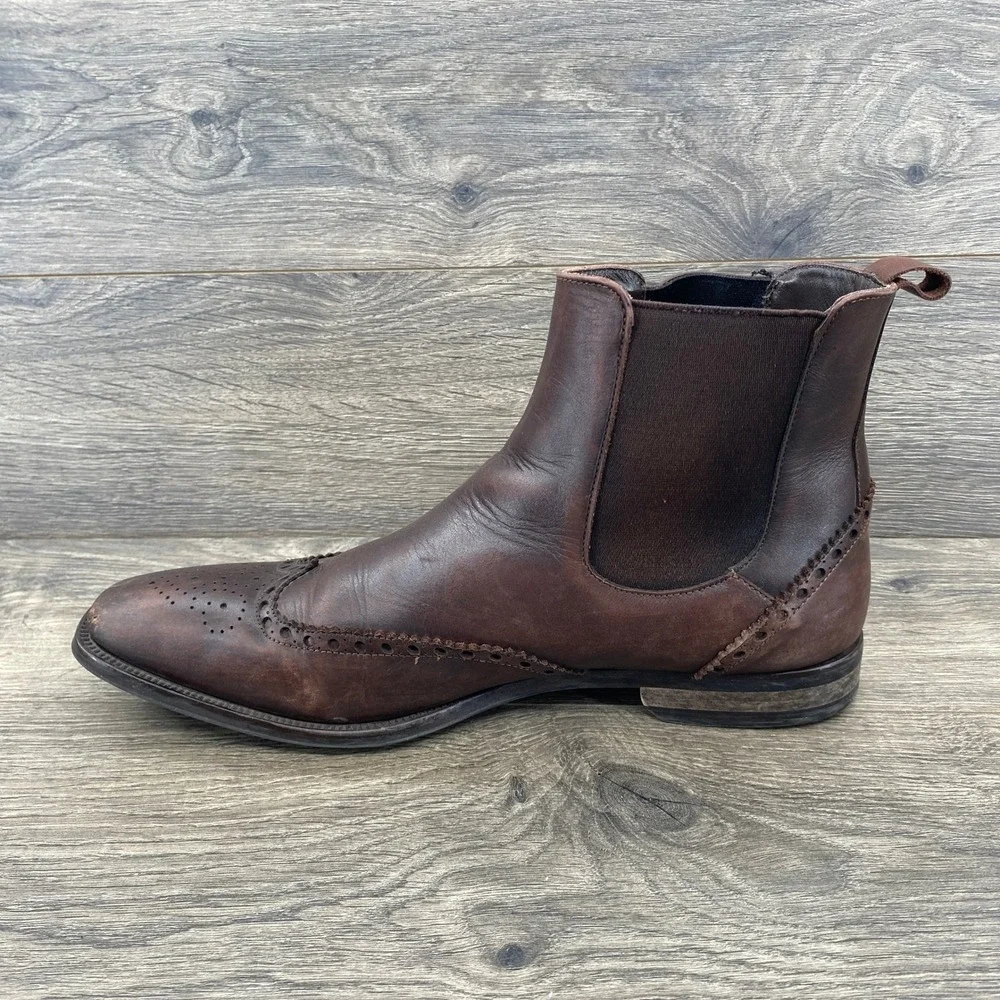 To Boot New York Chelsea Boots Mens 11.5 Brown Leather Wingtip Brogue 1283